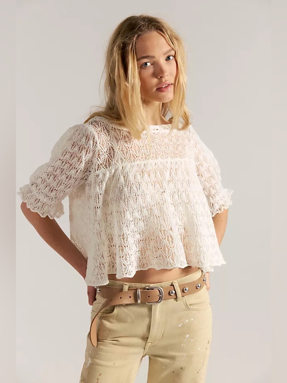 NWT! FP Free People Moonstruck Babydoll Blouse Sz Medium